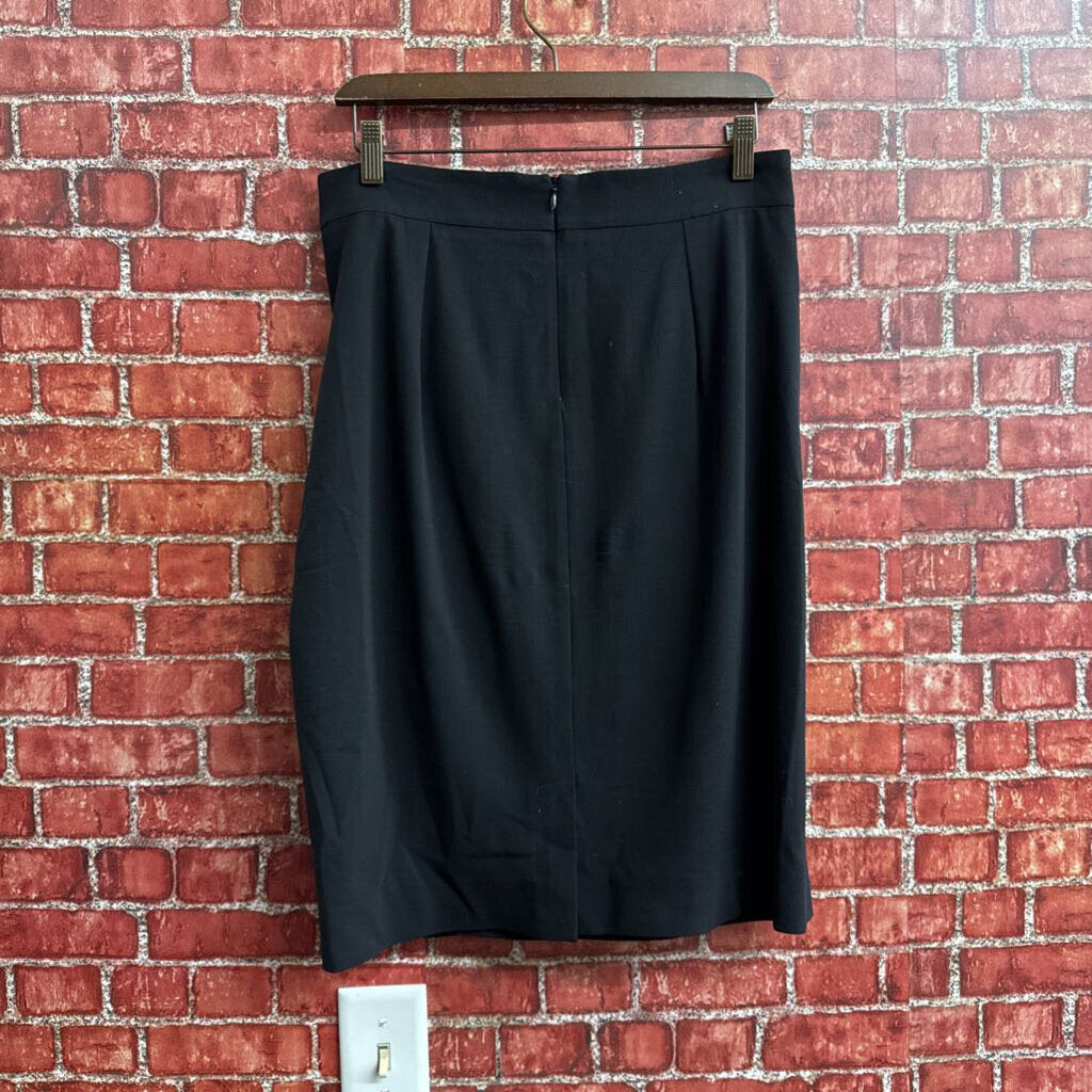 Giorgio Armani Black Label Ruched Midi Skirt Size 10