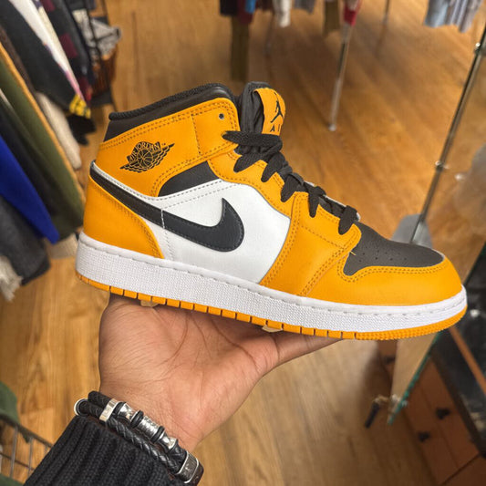 Nike Air Jordan 1 Mid Taxi Yellow/Black/White Size 6Y