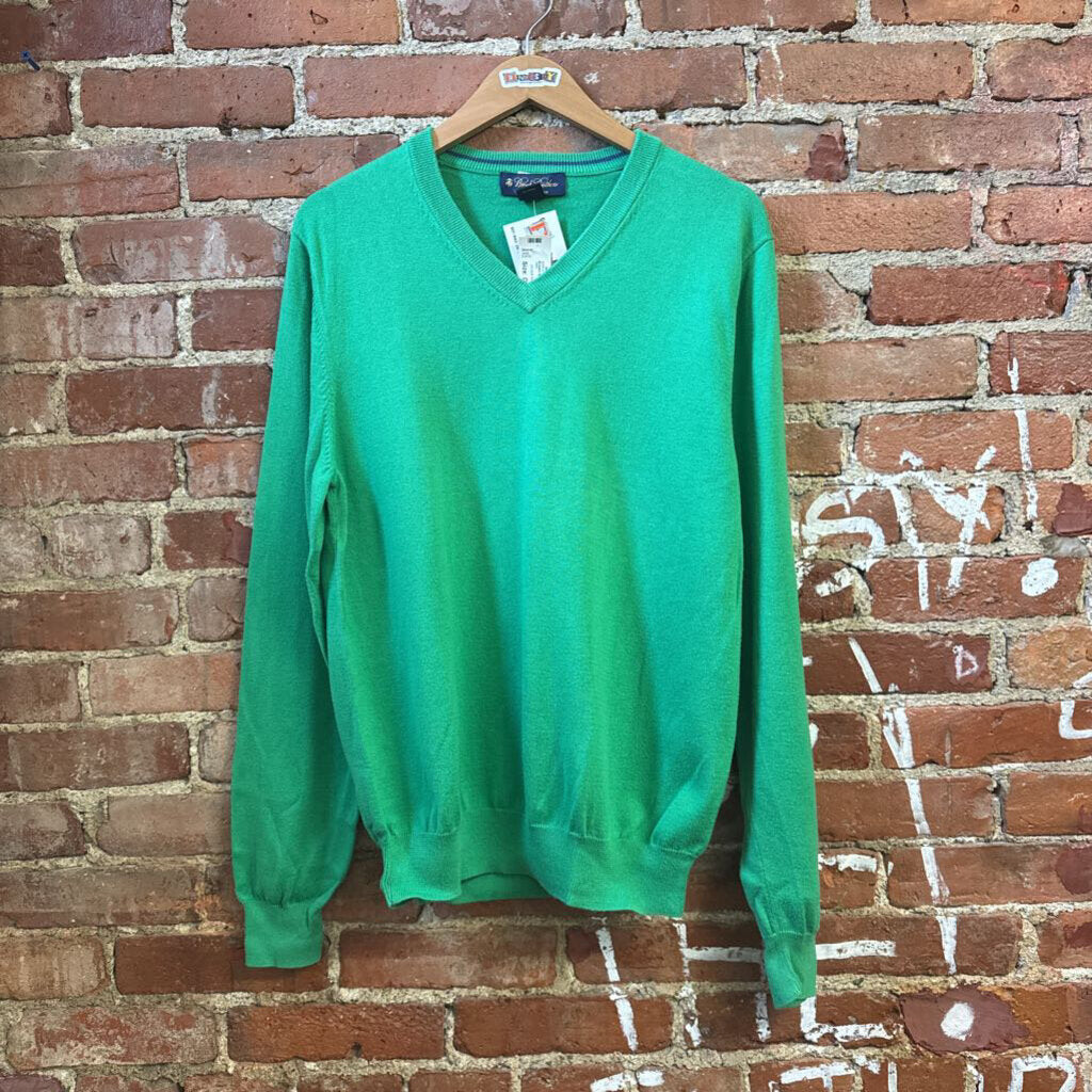Brooks Brothers Green V Neck Sweater Size M