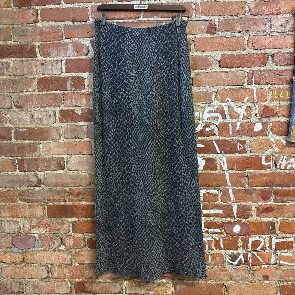 Joan Vass Maxi Skirt Snake Grey Size S
