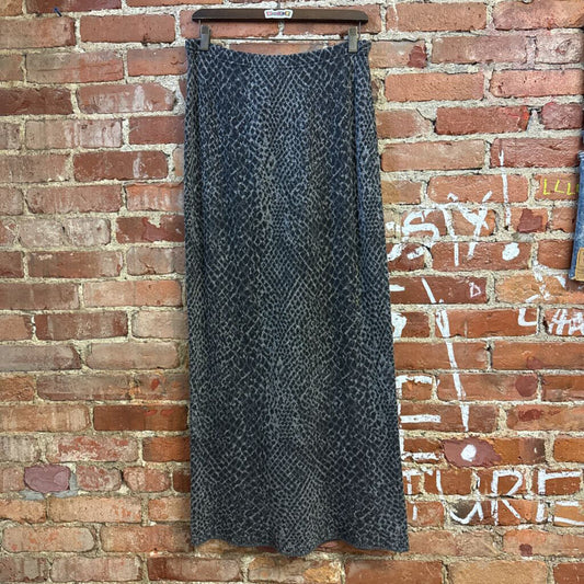 Joan Vass Maxi Skirt Snake Grey Size S