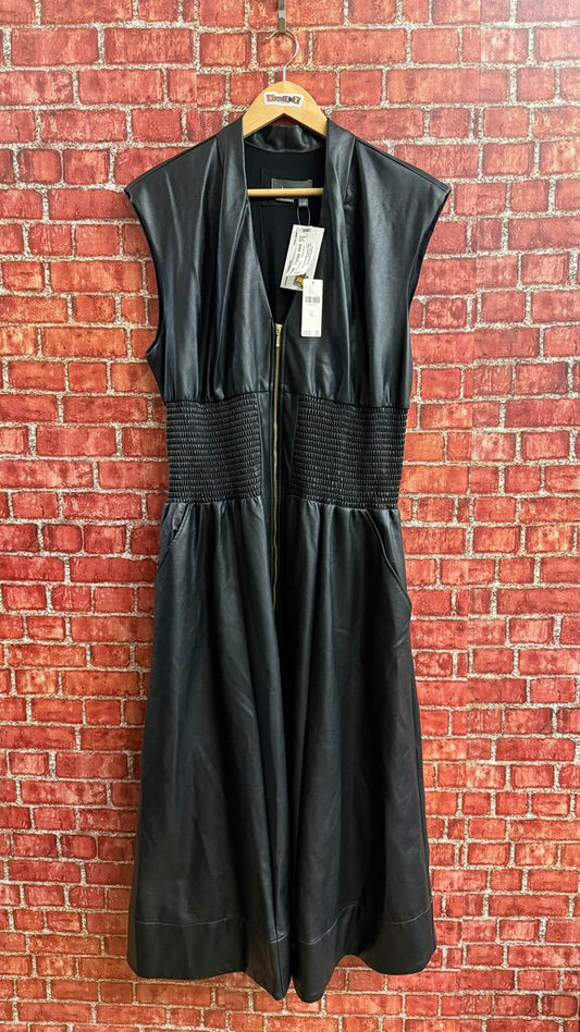 NWT Anthro Maxi Dress Faux Leather Tank Black Size XL