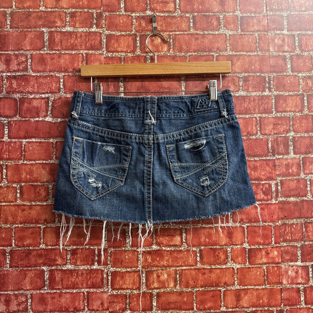 Y2K Aeropostale Blue Denim Mini Skirt Size 29