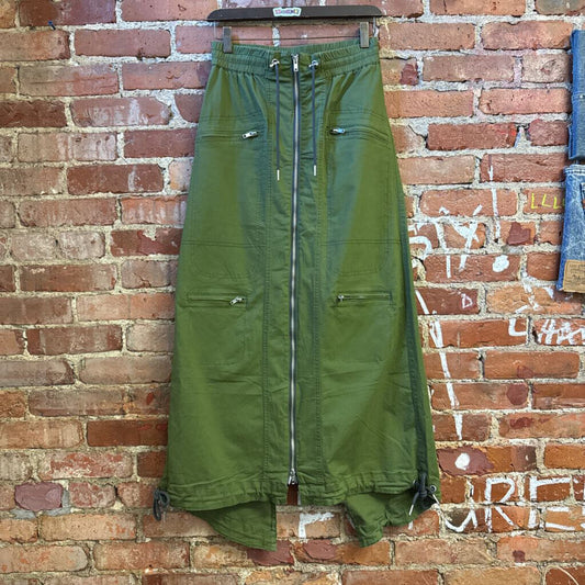 PTCL Maxi Skirt Cargo Zip Green Size XS