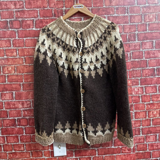 Hilda Ltd Brown Button Up Sweater Size S