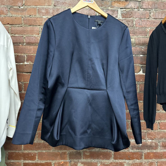 COS Blue Peplum Top LS Ladies Size 12