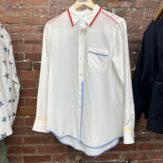 Equipment Silk White Button Up Ladies Size S