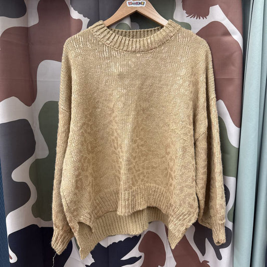 AndTheWhy Brown Cheetah Pattern Sweater Size M/L
