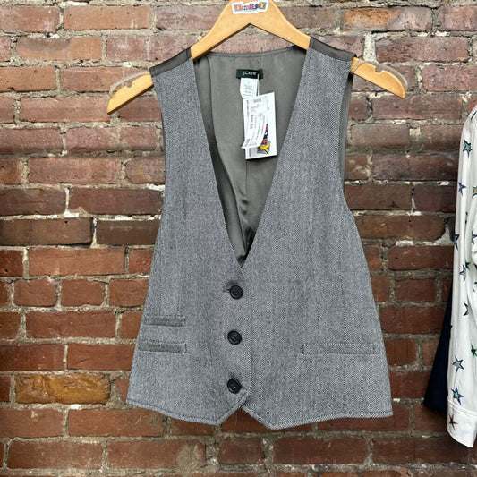 NWT J Crew Herringbone Wool Vest Size L