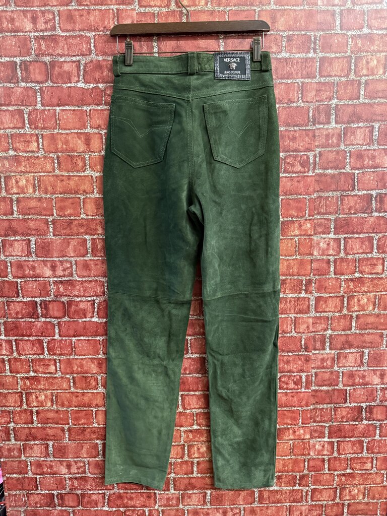 Versace Green Suede Pants Size 27