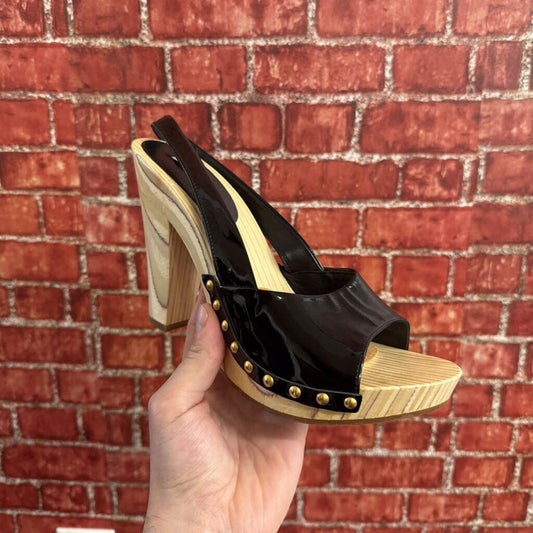 Miu Miu Black Patent Leather Heels Size 9.5L