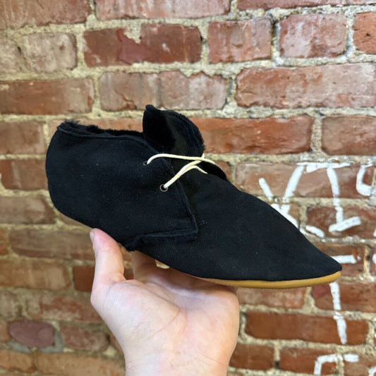 Anniel Black Shearling Ballet Flats Size 10L