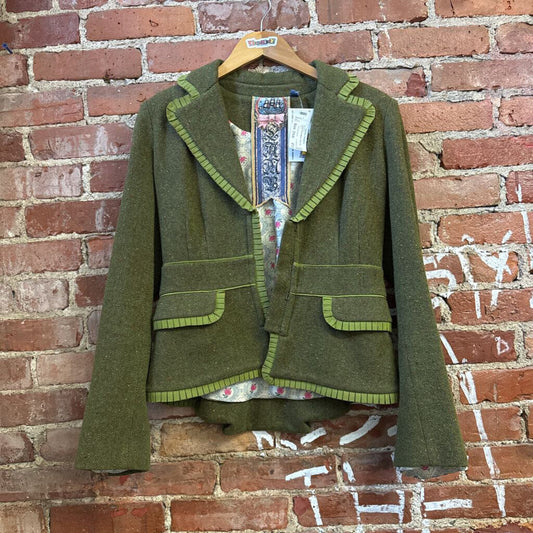 Lamb Wool Blazer Green Size D1(4)