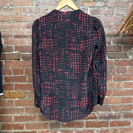 Etoile Isabel Marant Silkl Top Button Black red Size D3(2)