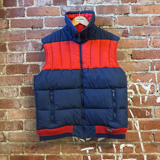 White Stag Mountain Goat VTG Puffer Vest Red/Navy Size L
