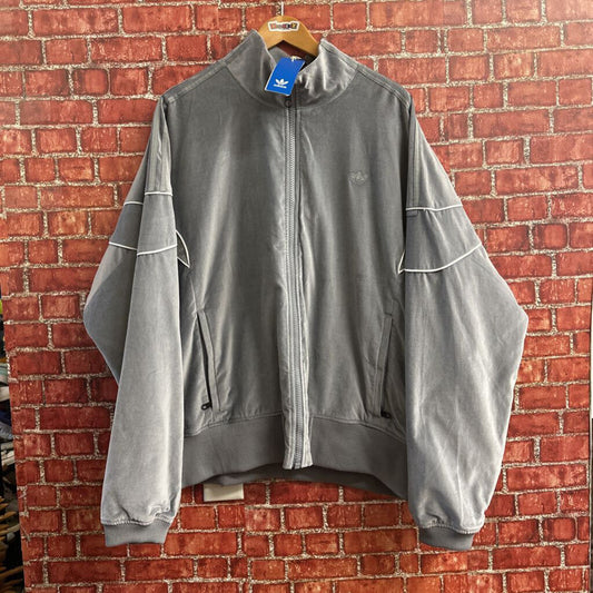NWT Adidas Velour Track Jacket Grey Size D10(XL)