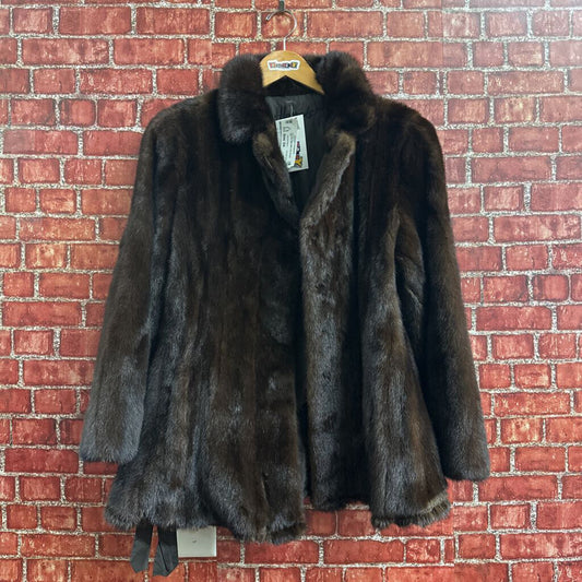 Harrods Mink Midi Coat Brown Size D4