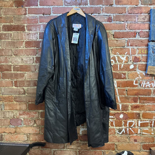 Venezia Black Leather Jacket Size D10