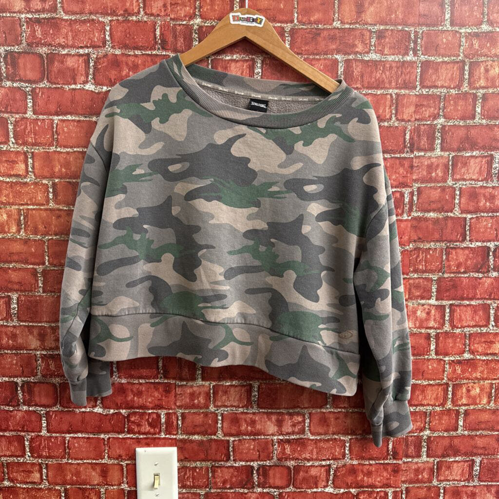Spalding Cropped Camo Crewneck Size D7(S)