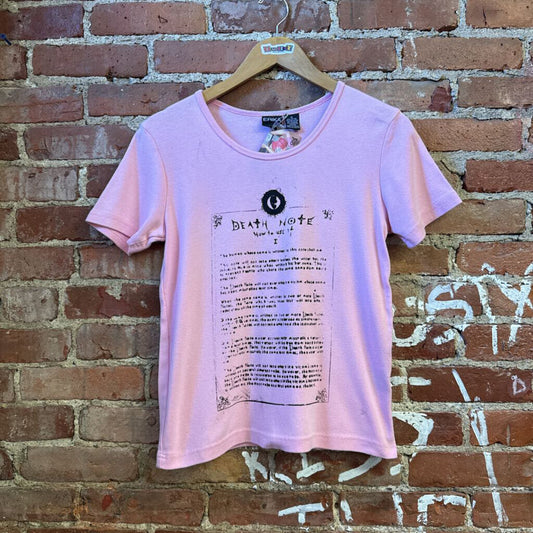 Digital Toni x Vintage Pink Tee Top 'Death Note" Size M
