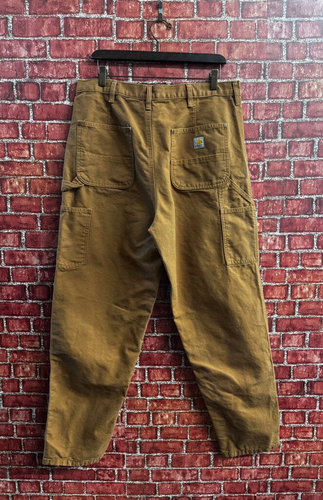 Carhartt Brown Double Knee Work Jeans Brown Size 14