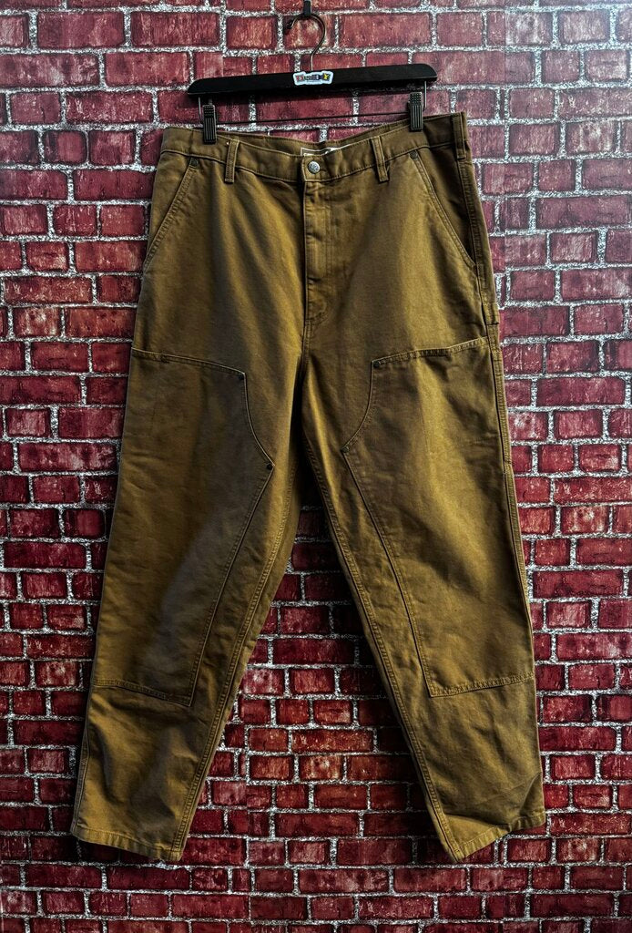 Carhartt Brown Double Knee Work Jeans Brown Size 14