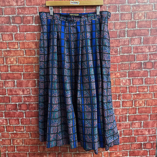 Geiger VTG Maxi Skirt Paisley Grid Blue/Multi Size 46