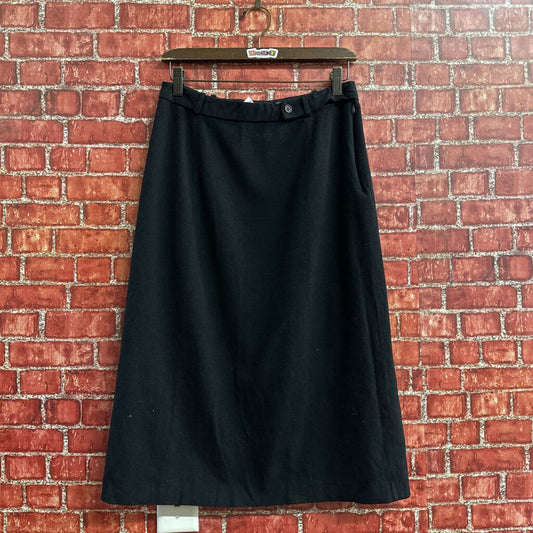 Prada Midi Skirt Woolblend Black Size 44
