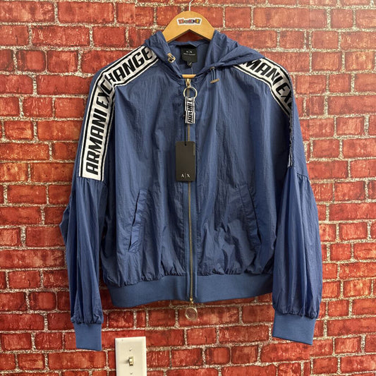 NWT Armani Exchange Zip Hoodie Swishy Blue Size S