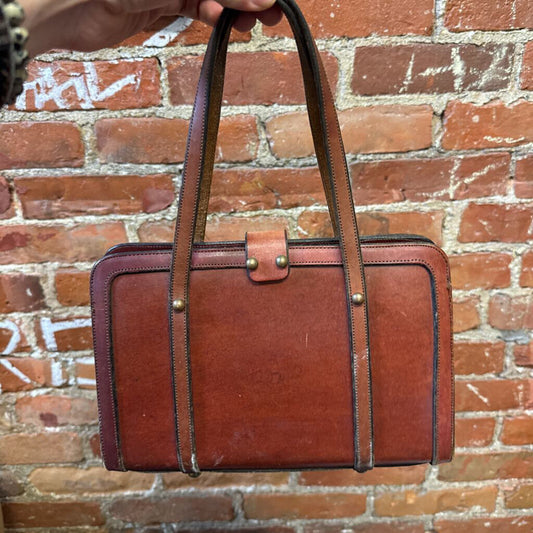 Etienne Aigner Vinttage 50s Brown Leather Bag Hand Made