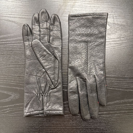Fownes Black Leather Gloves Size 7 1/2
