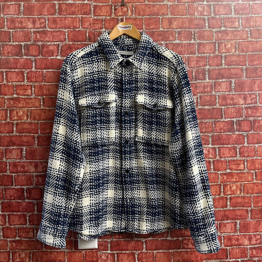 Outerknown Heavy plaid Shacket White Blue Size D7
