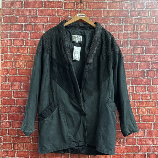 Vintage Pelle Studio Patchwork Paisley Pattern Leather Jacket Size L