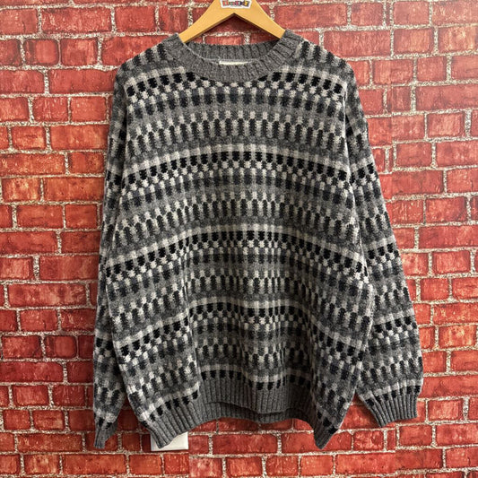 Ermenegildo Zegna Sweater Knit Checker Grey Men’s Size L