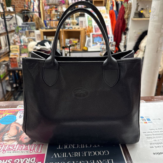 Longchamp Black Leather Bag Roseau Tote