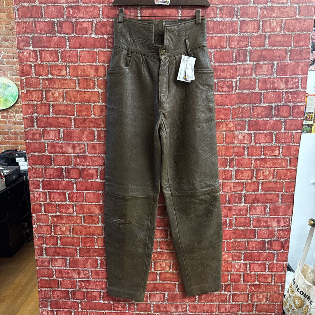 Freego USA Leather Pants High Waist Poopy Brown Size 29