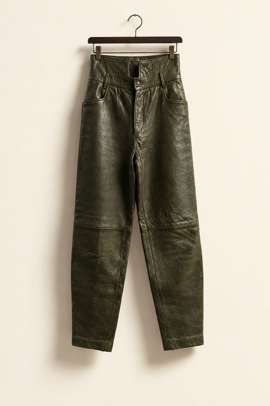 Freego USA Leather Pants High Waist Poopy Brown Size 29