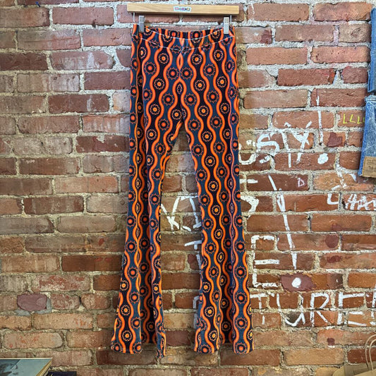 Free People x Barbara Hulanicki x Flare Street Pants Velour Floral Orange/Blue Ladies Size M