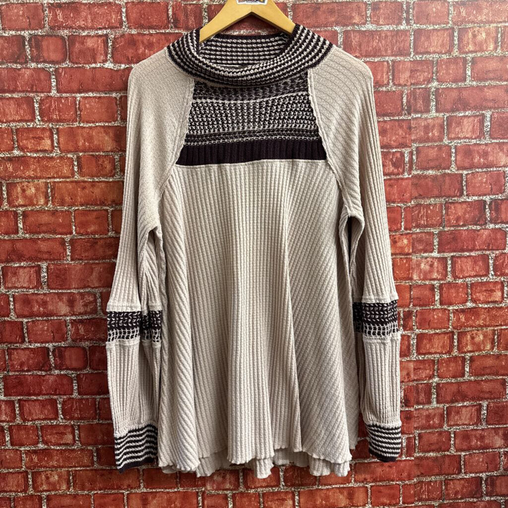 Free People Beige Purple Mini Dress Size L