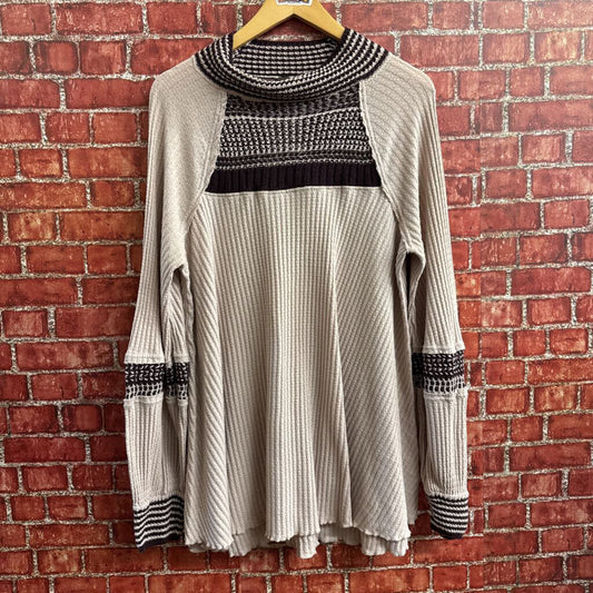 Free People Beige Purple Mini Dress Size L