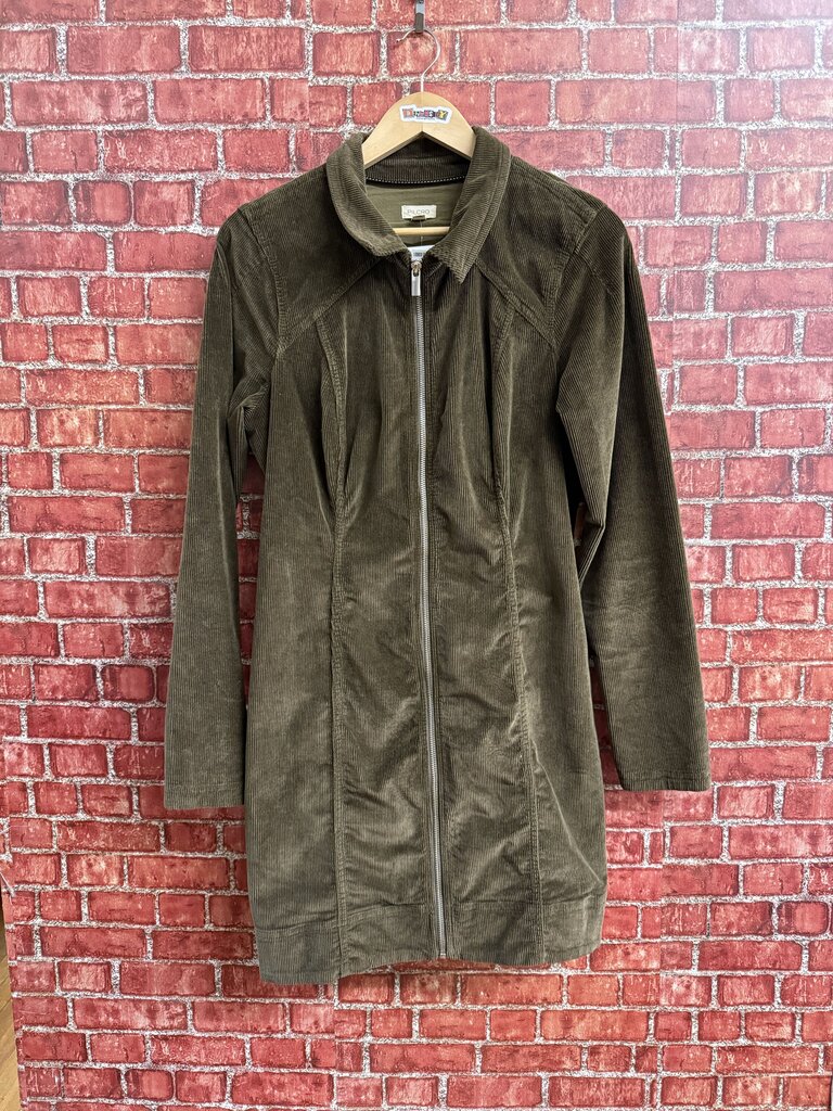 Pilcro Green Corduroy Mini Dress LS Size 14