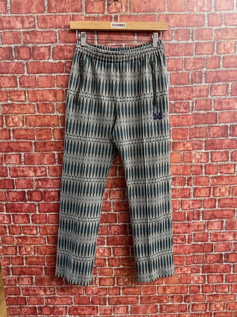 Needles Track Pants Geometric Pattern Green/Teal Size M