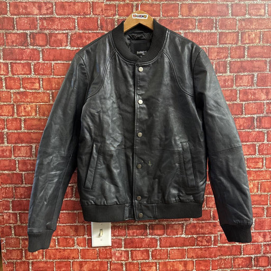 Barneys Originals Black Leather Jacket Size L