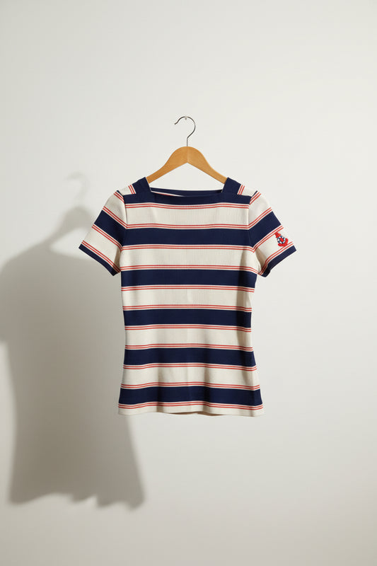 Vintage Bay Harbor Blue Striped Top Nautical Ladies Size S