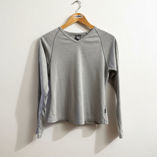 Oakley Textured Long Sleeve top Grey Ladies Size D4