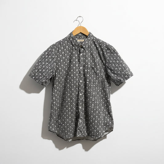 Levis Made & Crafted Button Down SS Black White Men’s Size D6