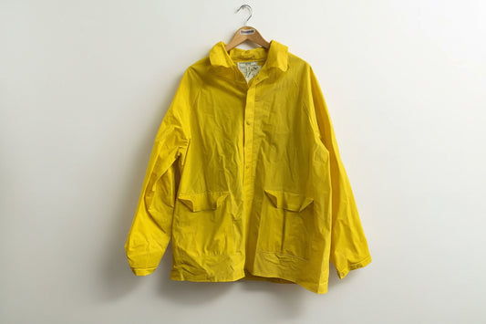 Sears Vintage Poly Vinyl Rain Coat Yellow Men’s Size XL