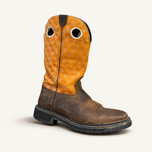 Justin Orange Cowboy Boots Size 10.5M