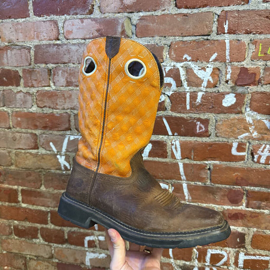 Justin Orange Cowboy Boots Size 10.5M