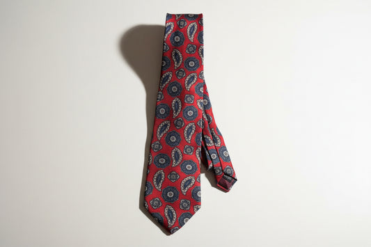 Christian Dior Vintage Red & Blue Paisley Tie